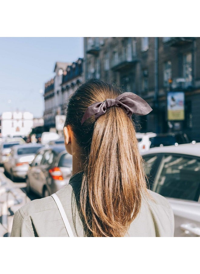 ياومياو 12 قطعة من ربطات الشعر Scrunchie على شكل أرنب وربطات شعر Scrunchies للشعر فيونكة حريرية وعقدة ربطات شعر مرنة وربطات شعر مرنة للنساء والفتيات  - Image 3