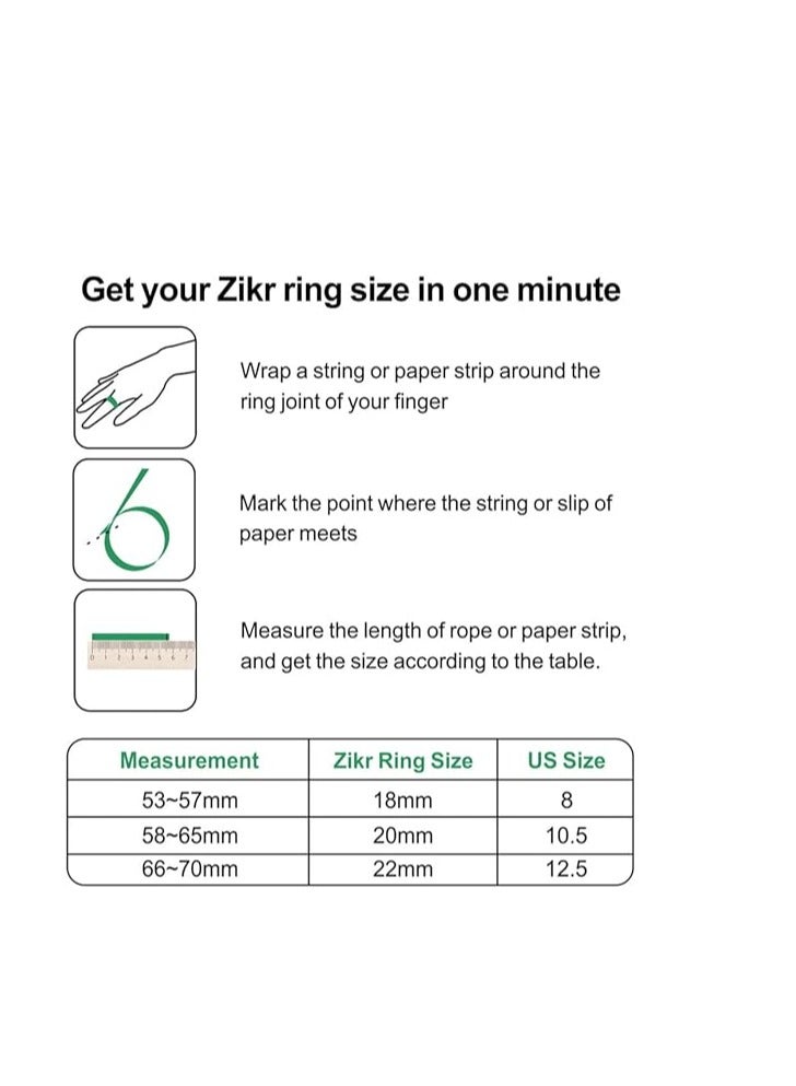 iQIBLA Smart Tasbih Plastic Zikr Lite Ring Green 20MM - Image 3