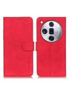 HuHa Case Cover For OPPO Find X7 Pro / Find X7 Ultra KHAZNEH Retro Texture Flip Leather Phone Case Red 