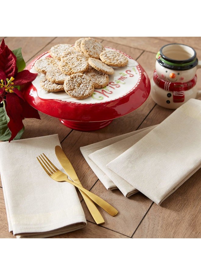 DII Holiday Dining Table Linen Sparkle Metallic Kitchen Décor, Napkin Set, 20x20, Gold Metallic Stripe, 6 Piece - Image 4