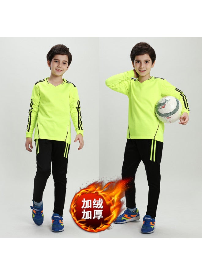 Children's Long-sleeved Football Clothing Training Clothing Suit Autumn And Winter Velvet Elementary School Students' Football Clothing Men's Sports Team Clothing Printing
