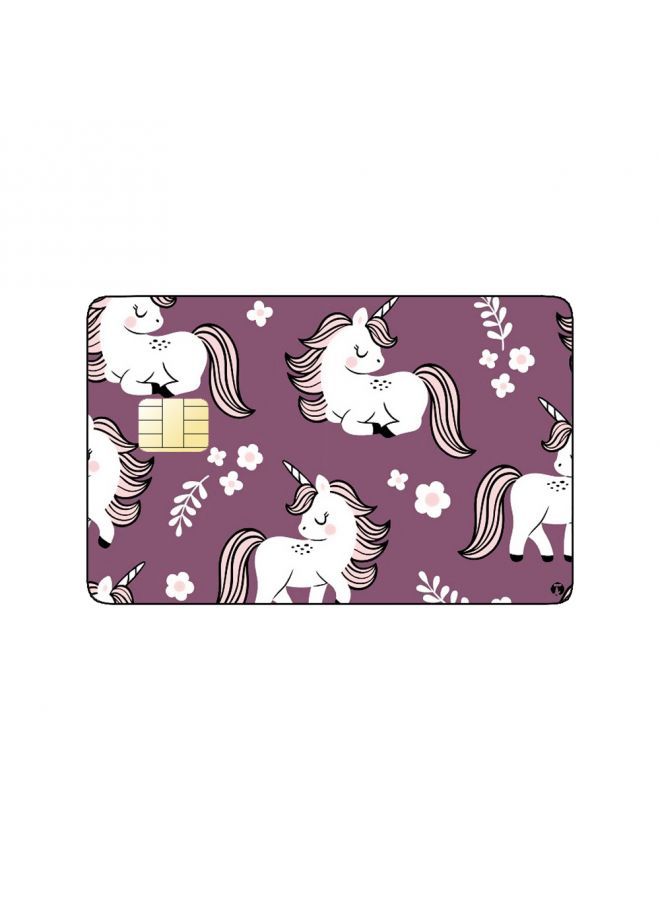 RKN PRINTED BANK CARD STICKER Cute Unicorns Drawing - Image 2