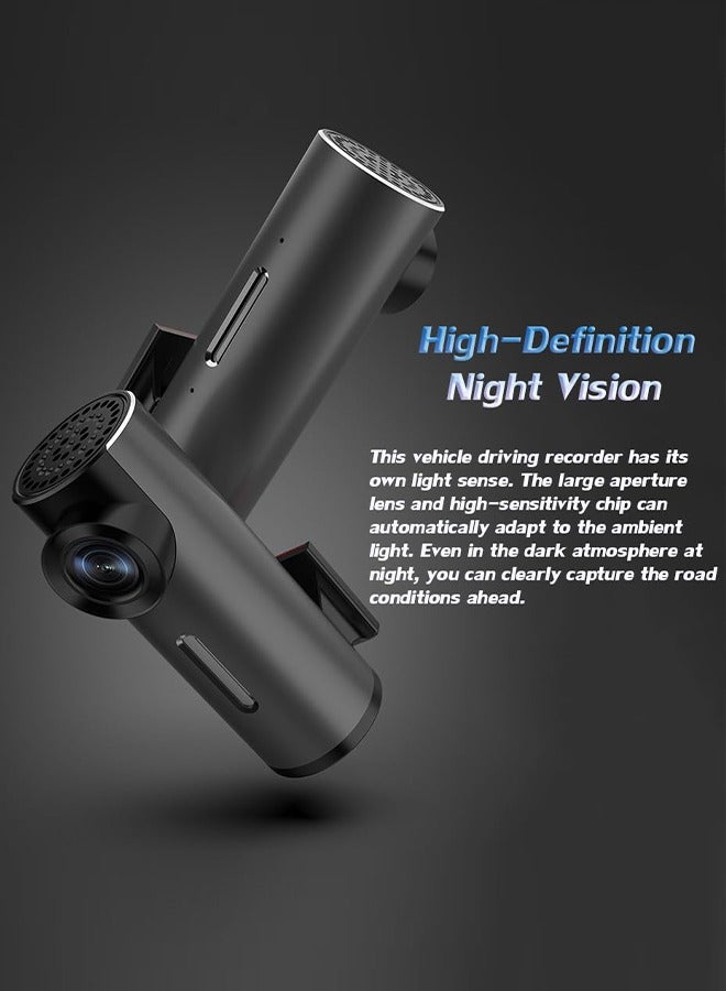 الحلم كاميرا داش للسيارات RUIYADA كاميرا داش ذكية مع رؤية ليلية مسجل قيادة مخفي للسيارة 1080P داشكام وضع وقوف 24 ساعة ومسجل اتصال بالهاتف المحمول مع بطاقة 32 جيجابايت - Image 3