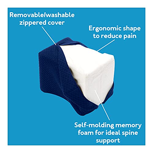 careX Orthopedic Knee Pillow for Side Sleepers - Ergonomic Memory Foam Knee Pillow for Back Pain & Spine Alignment - Removable Machine Washable Cover - Knee Wedge Pillow for Deep Night’s Sleep - Image 2