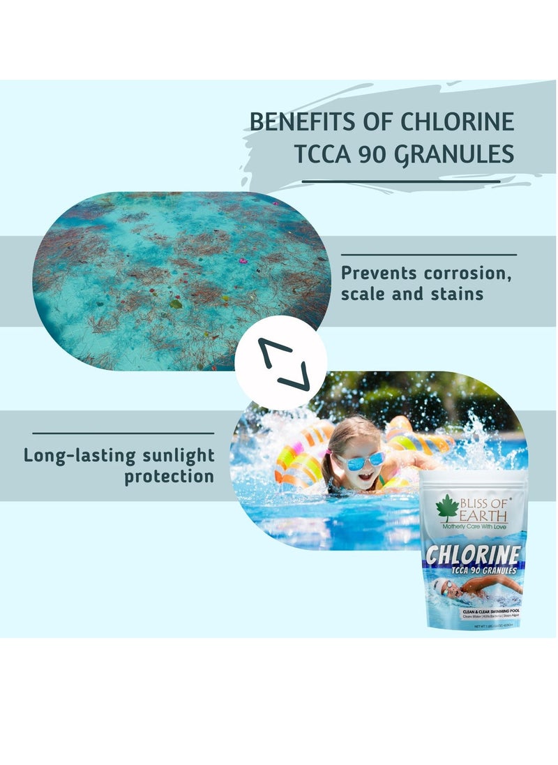 BLISS OF EARTH Bliss of Earth Japanese Chlorine Powder for Pool, Clean & Clear Swimming Pool, Kills Bacteria & Stops Algae, Pool Disinfectant Granular Chlorine, 453g  - Image 4