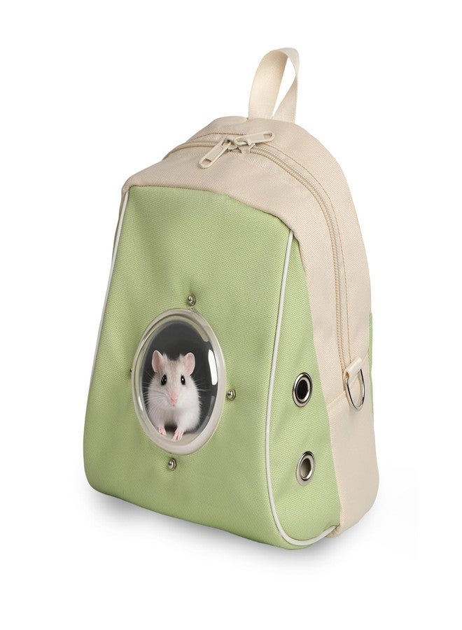 HardcorePet Hamster Carrier, Suitable for Sugar Gliders, Rats, Parrots and Other Small Pets, Breathable Bird Backpack with Transparent Spacecraft (Green) - Image 1