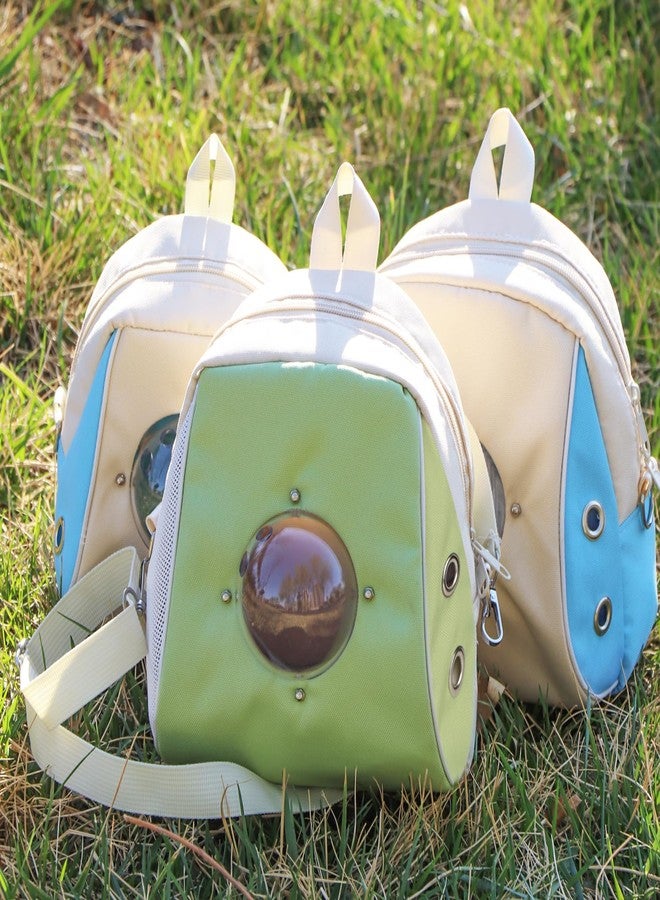 HardcorePet Hamster Carrier, Suitable for Sugar Gliders, Rats, Parrots and Other Small Pets, Breathable Bird Backpack with Transparent Spacecraft (Green) - Image 5