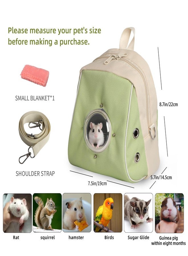 HardcorePet Hamster Carrier, Suitable for Sugar Gliders, Rats, Parrots and Other Small Pets, Breathable Bird Backpack with Transparent Spacecraft (Green) - Image 3