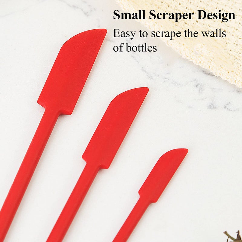 HAGBOU Mini Silicone Spatula, 6 PCS Jar Spatula, Reusable Double-ended Tiny Silicone Spoon for Kitchen and Beauty - Image 5