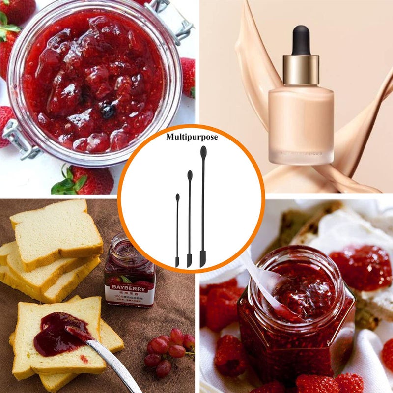 HAGBOU Mini Silicone Spatula, 6 PCS Jar Spatula, Reusable Double-ended Tiny Silicone Spoon for Kitchen and Beauty - Image 4