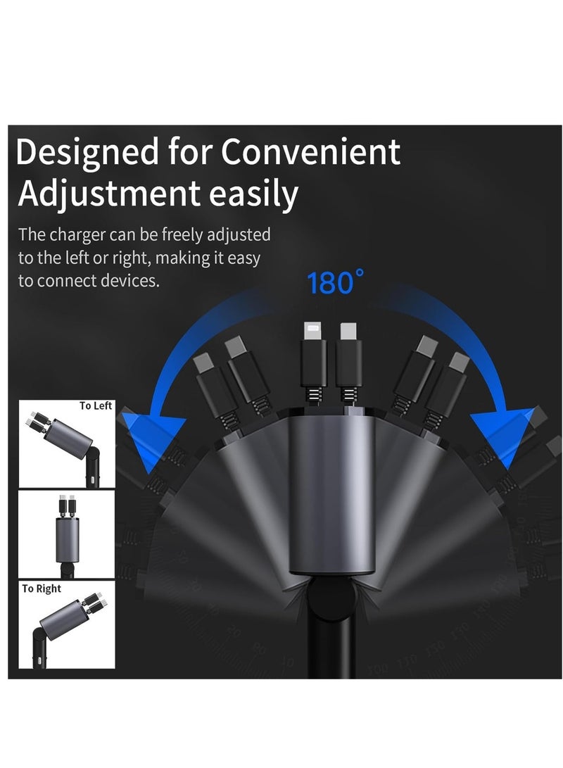 60W Retractable Car Charger Compatible with iPhone15/14/13/12/11,Fast Car Power Adapter PD20W /Type-C 40W,Car USB Fast Phone Charger - Image 5