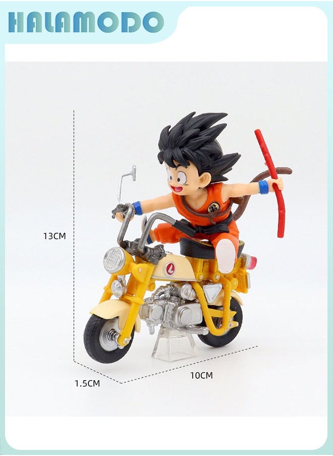 HALAMODO Dragon Ball Teen Goku on Bicycle Figurine, Ideal Birthday Gift for Desk and Car Decoration 13 cm  - Image 1