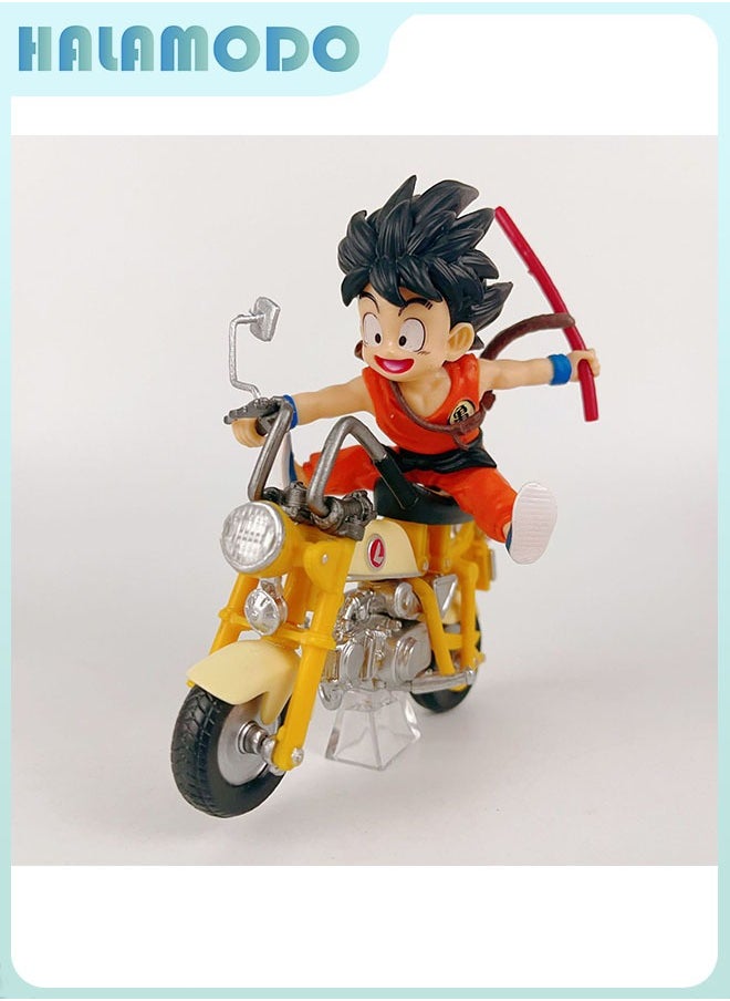 HALAMODO Dragon Ball Teen Goku on Bicycle Figurine, Ideal Birthday Gift for Desk and Car Decoration 13 cm  - Image 2