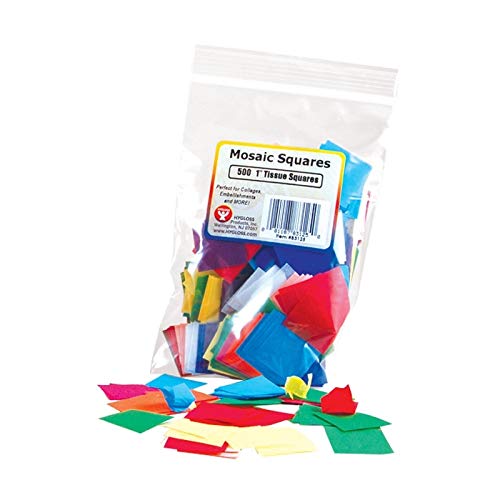 Hygloss Products Mosaic Squares - Tissue Paper Squares - 1 inch x 1 inch - Great for Arts & Crafts - Assorted Colors - 50 Each of 10 Colors - 500 Squares - Image 3