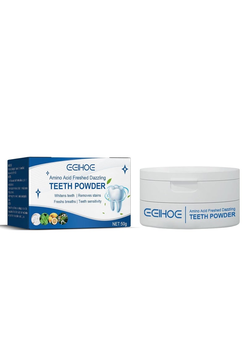 EELHOE Teeth Whitening Powder, Pearl Whitening Teeth Powder, Tooth Powder Toothpaste for Whitening and Stain Removal, Mint Flavour Whitening Powder 50g - Image 1