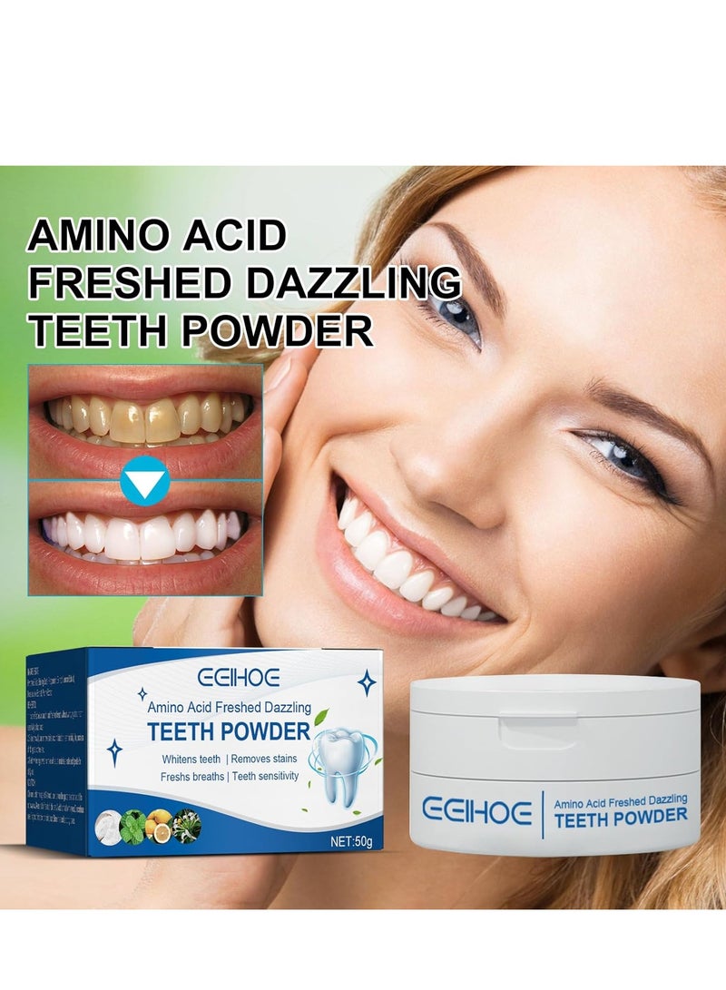 EELHOE Teeth Whitening Powder, Pearl Whitening Teeth Powder, Tooth Powder Toothpaste for Whitening and Stain Removal, Mint Flavour Whitening Powder 50g - Image 2