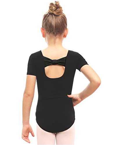 Stelle Leotard for Girls Black Ballet Dance Leotard Gymnastics Outfits with Bow Back (Toddler/Little/Big Kids) (Black, 5T) - Image 1