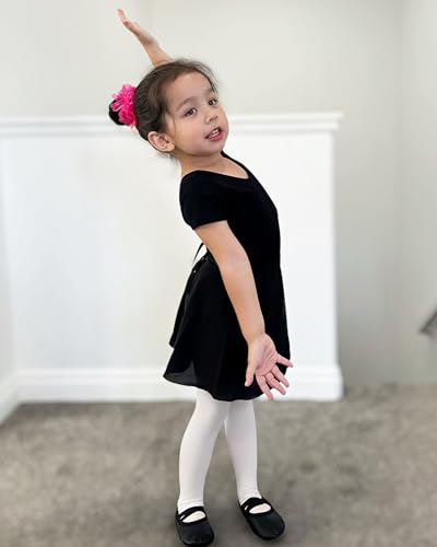 Stelle Leotard for Girls Black Ballet Dance Leotard Gymnastics Outfits with Bow Back (Toddler/Little/Big Kids) (Black, 5T) - Image 4