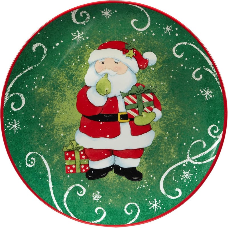 Certified International Holiday Magic Santa 9 DessertSalad Plates Set of 4 - Image 3