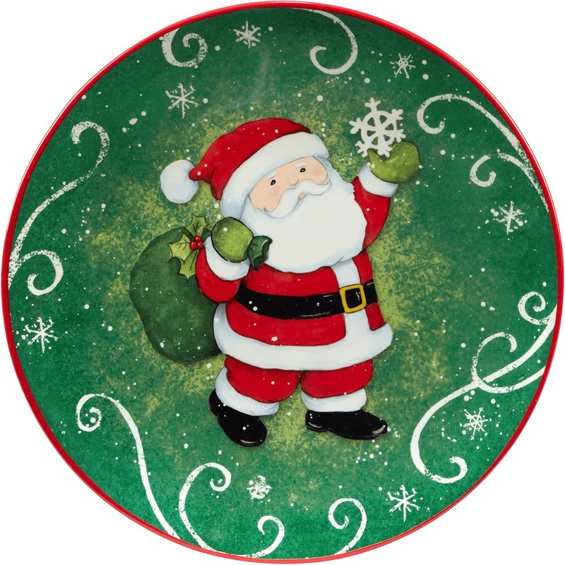 Certified International Holiday Magic Santa 9 DessertSalad Plates Set of 4 - Image 4