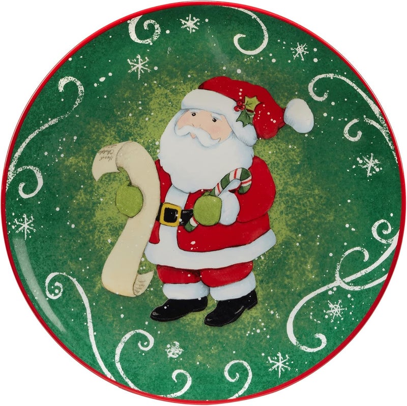 Certified International Holiday Magic Santa 9 DessertSalad Plates Set of 4 - Image 5