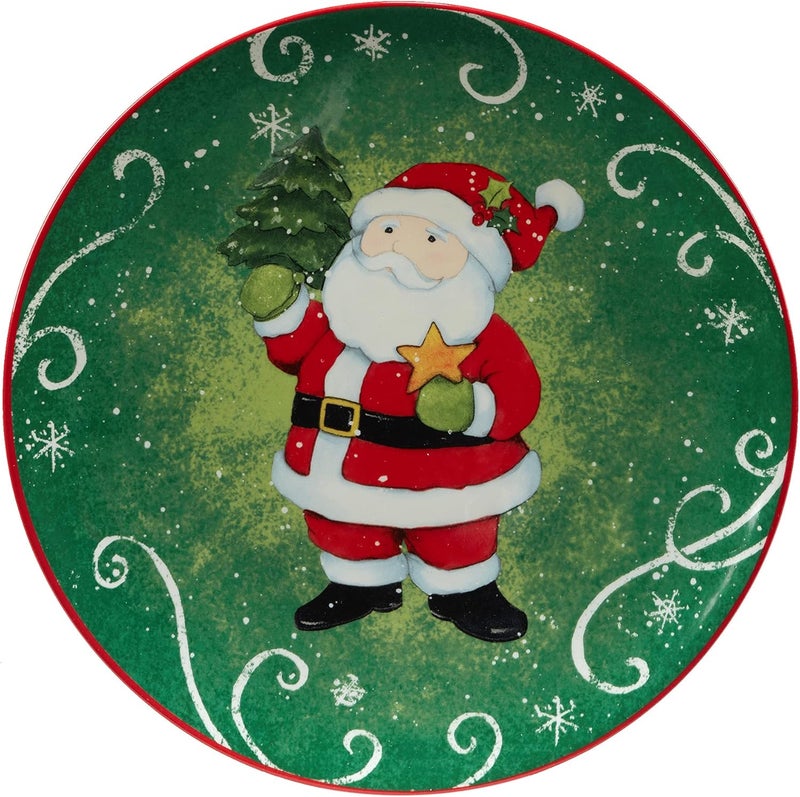 Certified International Holiday Magic Santa 9 DessertSalad Plates Set of 4 - Image 2