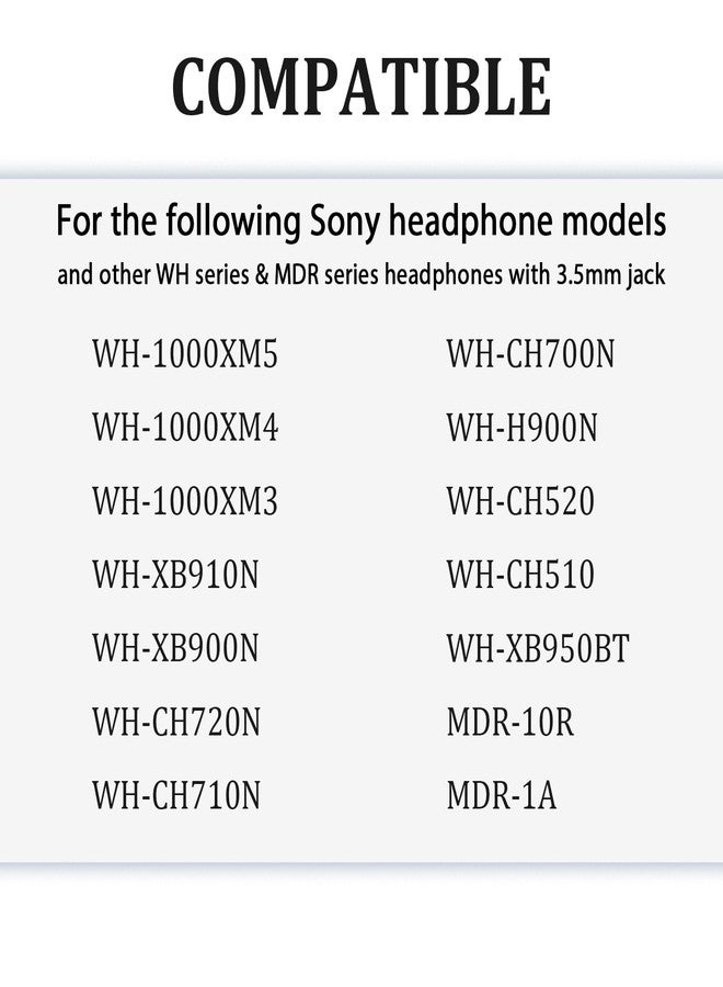 كابل صوت بديل لسماعات الرأس Adhiper WH-1000XM4، متوافق مع سماعات Sony WH-1000XM5، WH-1000XM3، WH-XB910N، WH-CH720N، WH-CH710N، WH-CH700N، WH-H900N، وكابل AUX لسماعات WH-CH520، MDR-XB950BT، MDR-1A، MDR-10R - Image 2