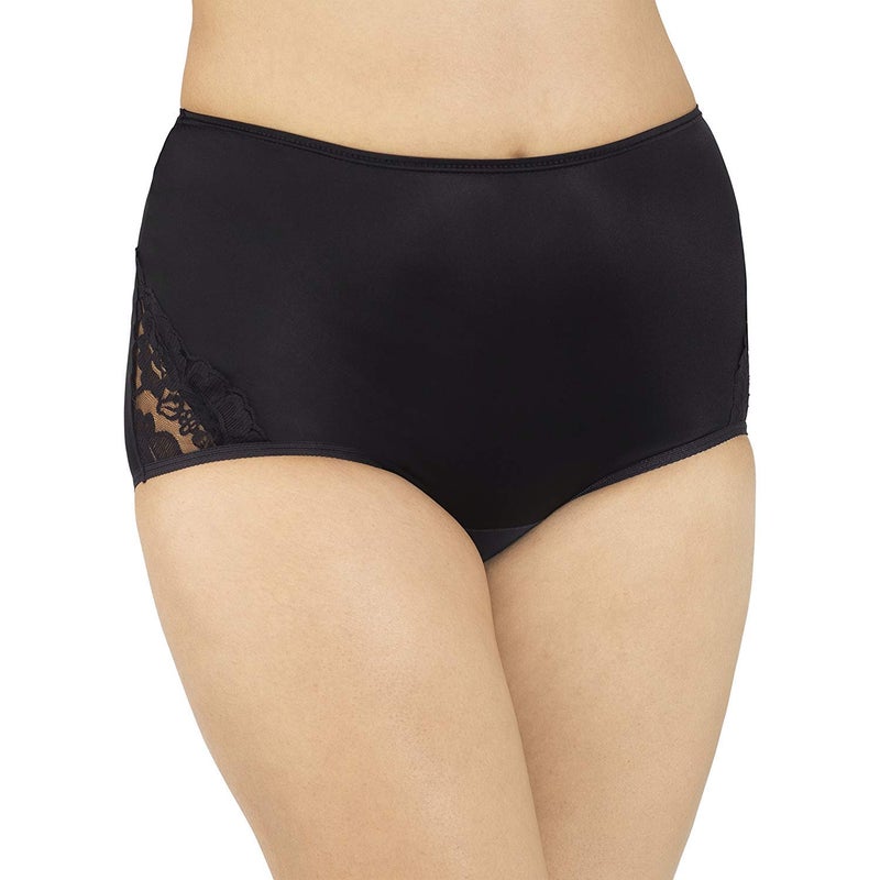 Vanity Fair Women's Perfectly Yours High Waisted Brief Panties, Lace Nouveau-Midnight Black, 8 - Image 4