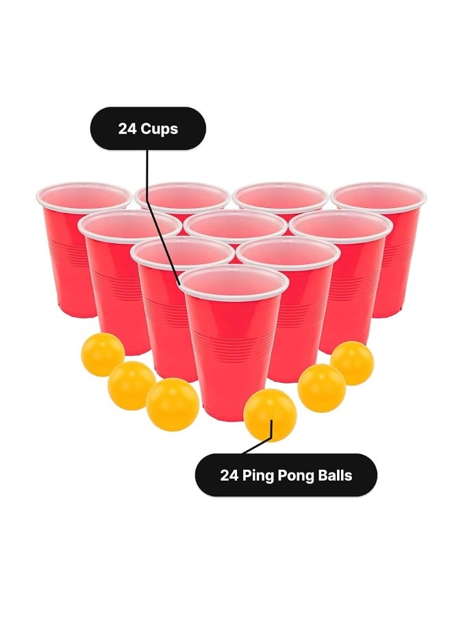 Fairly Odd Novelties - Beer Pong Set, Red Cups and Ping Pong Balls. - Image 1