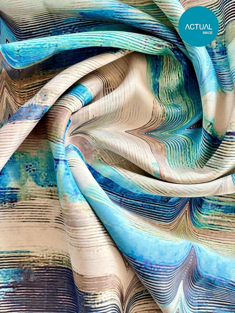 CASABLEU ستائر كاسابلوا ليما 2 قطعة من البوليستر مع عيون معدنية (فولاذ) ستائر تعتيم مع رباط، غرفة نوم غرفة معيشة (أزرق، 9 أقدام) - Image 5