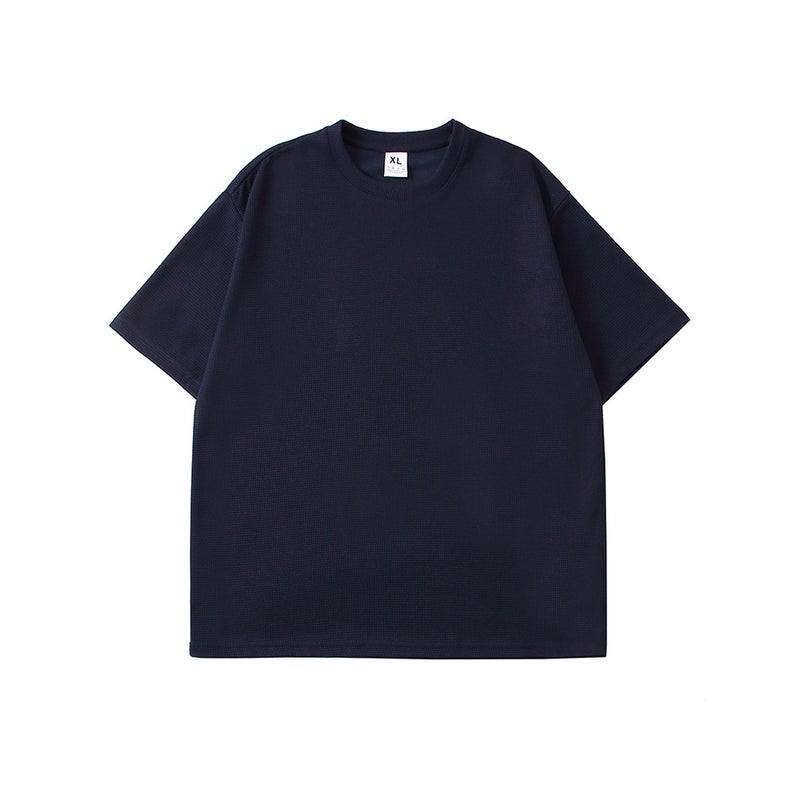 2024 Men'S Short-Sleeved T-Shirt 230G Light Plate Waffle Short-Sleeved T-Shirt Youth Casual T-Shirt - Image 2