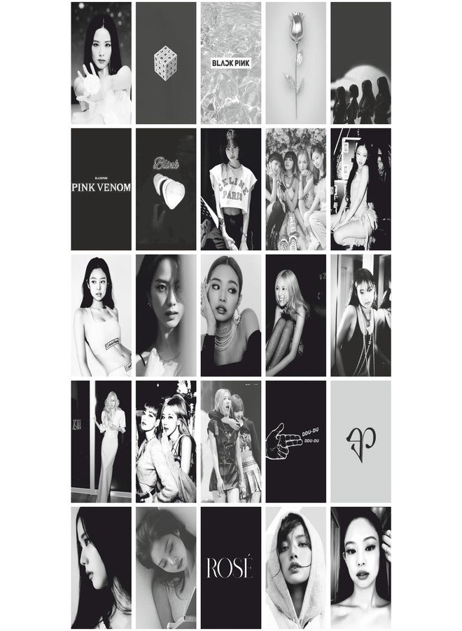 CVANU BLACKPINK Boho Style Aesthetic Collage Kit Mini Poster for Wall Decor Black & White 25pcs (6inchX4inch)_202309-115/1 - Image 2