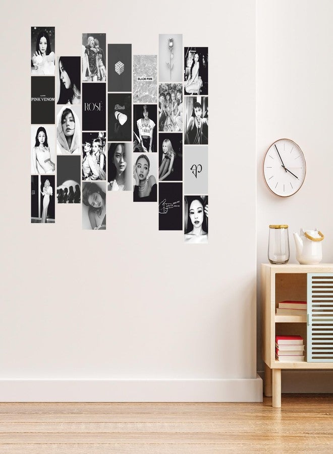 CVANU BLACKPINK Boho Style Aesthetic Collage Kit Mini Poster for Wall Decor Black & White 25pcs (6inchX4inch)_202309-115/1 - Image 1