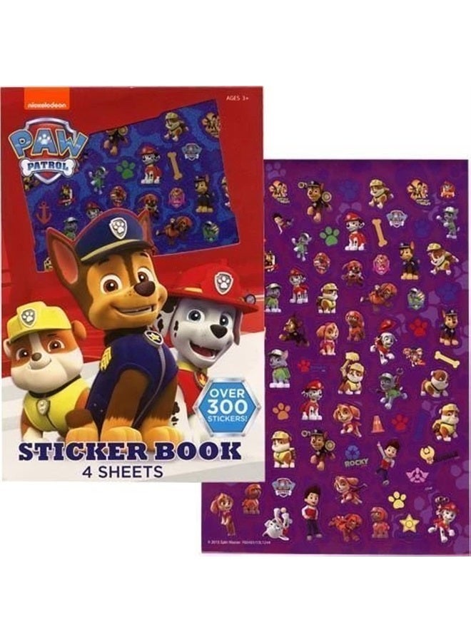UPD Paw Patrol Sticker Book, 4 Sheets - Over 300 Stickers 