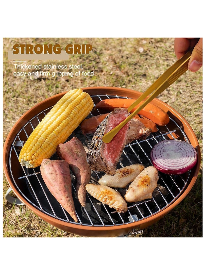 KASTWAVE Cooking Tweezer Tongs, Stainless Steel 12" Kitchen Pointed Round Head Tweezers with Precision Serrations for Baking Decor, Kitchen Cooking, Grilling Seafood 2 Pcs, Black - Image 3