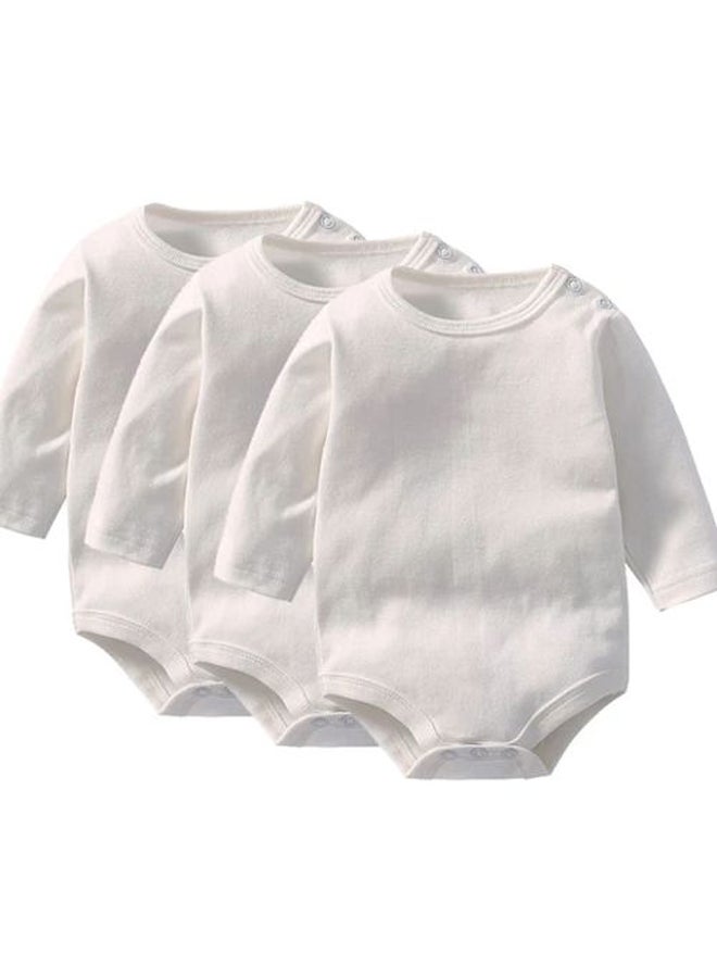 Funny Bunny - (3) Basic Long Sleeves Snap Closure Bodysuit - Image 1