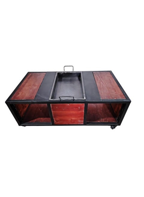 Rectangular firewood grill, size 120*60 cm, height 50 cm