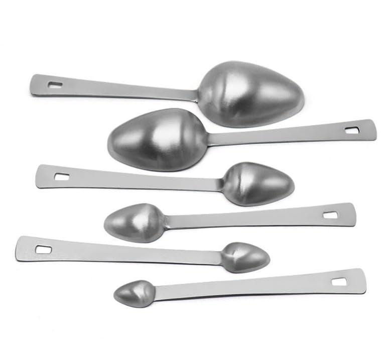 MaruHub 6Pcs Stainless Steel Measuring Spoons Set, 18/8 Durable Kitchen Measuring Cups with US & Metric Markings, Nesting Round Spoons for Baking, Cooking, Coffee & Spices - Image 5