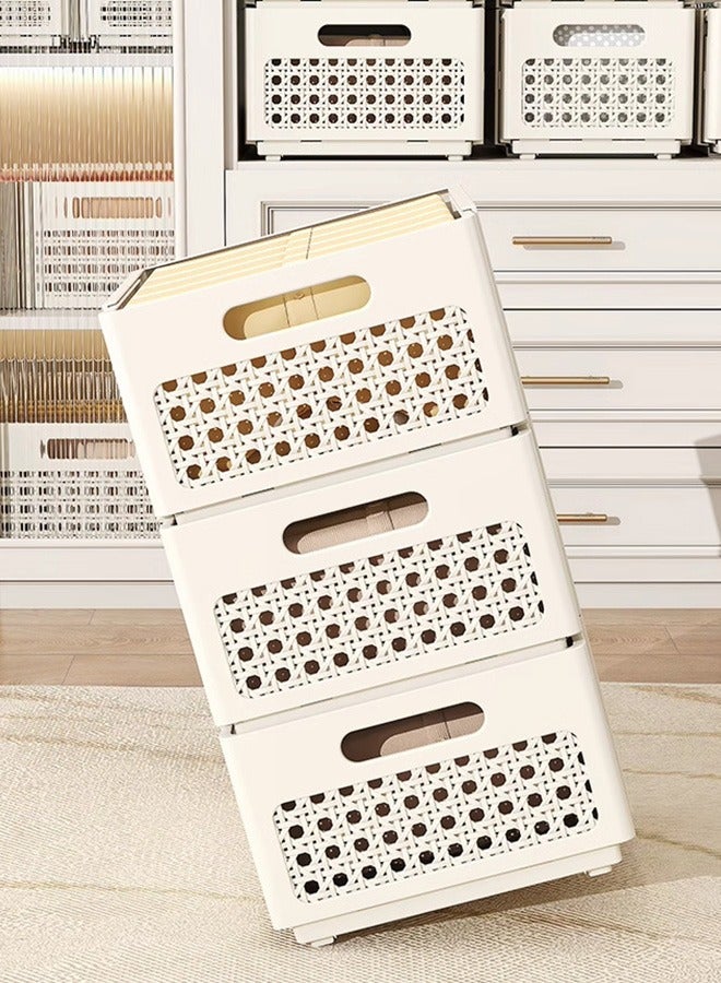 JCB CHIC 3Pcs Adjustable Retractable  Storage Box,Folding Storage  Basket Stackable Drawer Cabinet,Multifunctional Organizer and Storage Bins for Kitchen,Refrigerator,Cabinets,Wardrobes,Bathroom,Office - Image 1