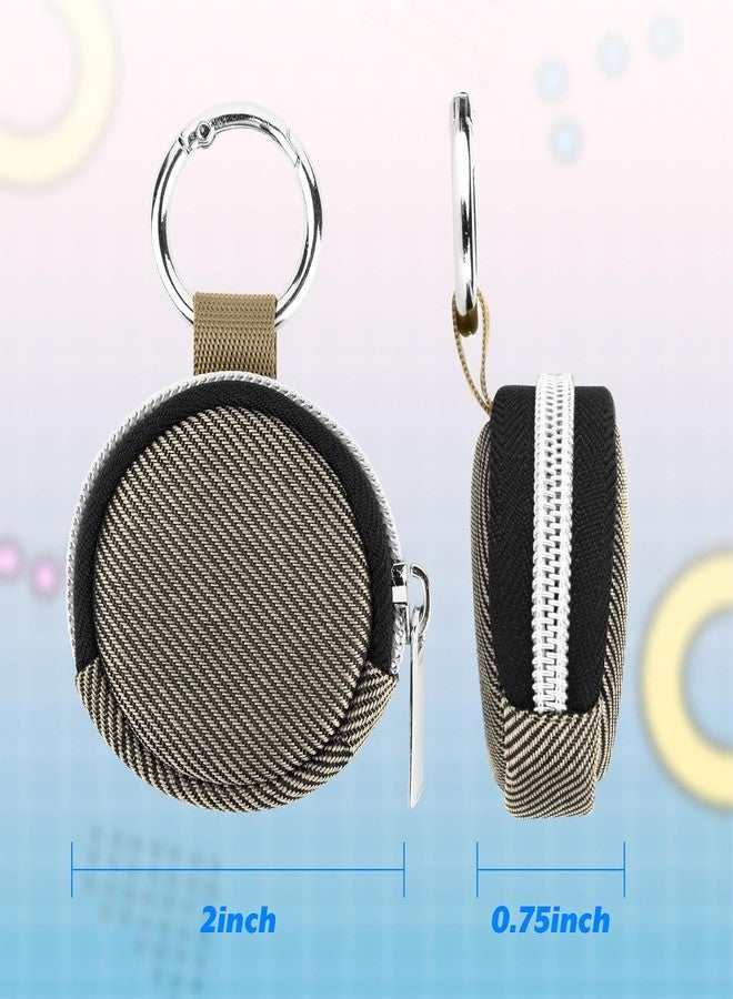 Homakover Portable Ring Organizer Case with Keychain, Traveling Ring Holder Storage Bag, Anti-Lost Keychain Container for Rings, Jewelry (2, Golden) - Image 2