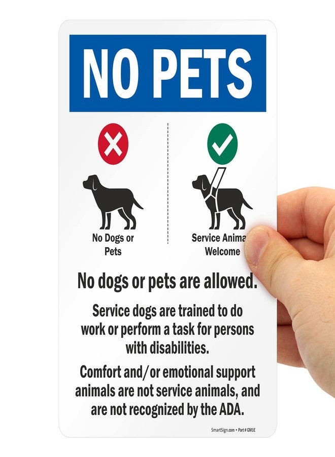 SmartSign (4-Pack) 7" x 5" 'No Pets No Dogs Or Pets Allowed, Comfort/Emotional Support Animals' Sticker Labels with Dog Symbols, 5 mil Laminated Polyester with SuperStick Adhesive, USA-Made - Image 4
