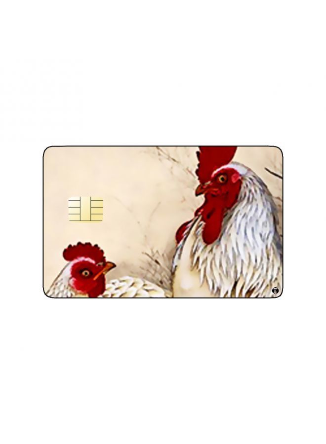 RKN PRINTED BANK CARD STICKER Beautiful Rooster Vintage Art - Image 2