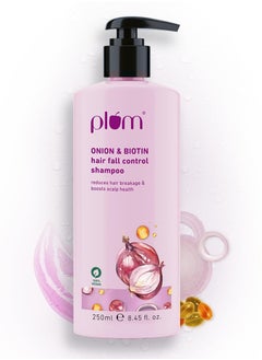Plum Onion and Biotin Shampoo for Hairfall Control | Paraben Free | Enriched with Onion Extract, Biotin, D-Panthenol | Boosts Scalp Health | 250 ml  - Image 1