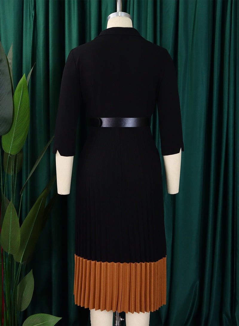 Shougu Suit Collar Fashionable And Elegant Pleated Dress  - Image 5