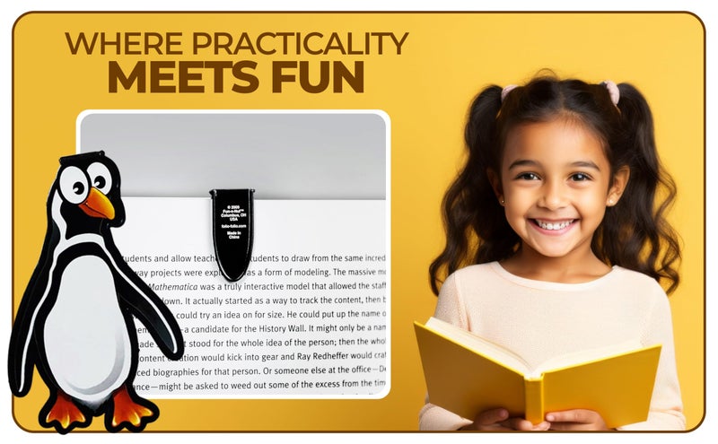 Fun-N-Nuf Penguin Clip Bookmarks for Kids Students Cool Cute Animal Set of 10 Bulk Bookmark Funny Wacky Classroom Reading Incentives Library Rewards Novelty Party Favors Fun Prizes for Summer Reading Programs - Image 3