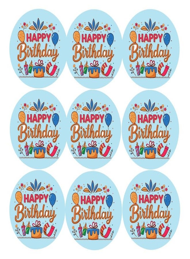 SLGIFT Vinyl Happy Birthday Theme Sticker, Self-Adhesive Vinyl Stickers, 54 Pieces, 2 x 2 Inches Round Sticker, 9 Unique Designs, R051 - Image 2