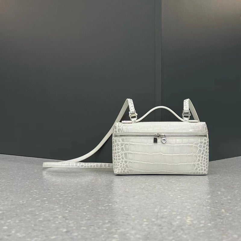 New Box Bag 19Cm Lizard Pattern Crocodile Pattern Ostrich Pattern Simple And Atmospheric Handbag Genuine Leather Cross-Body Bag For Women - Image 1