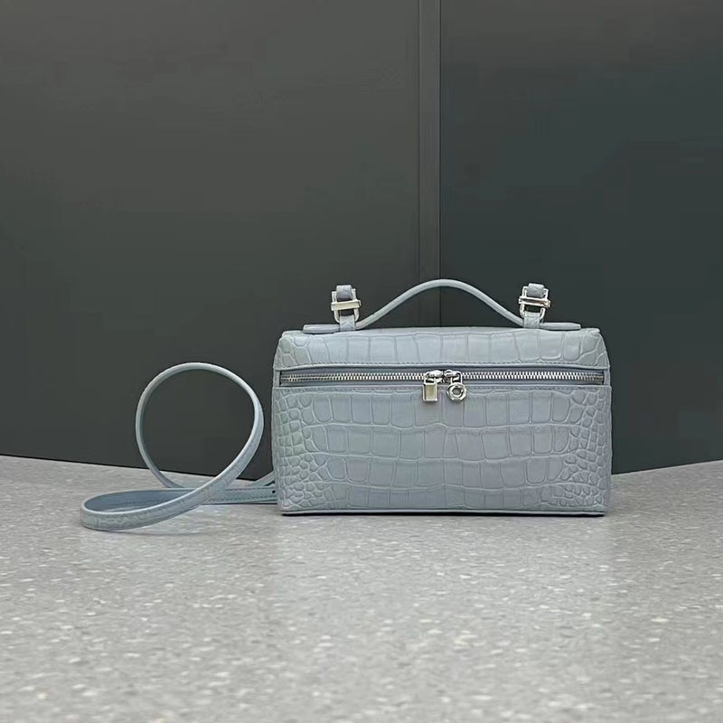 New Box Bag 19Cm Lizard Pattern Crocodile Pattern Ostrich Pattern Simple And Atmospheric Handbag Genuine Leather Cross-Body Bag For Women - Image 3