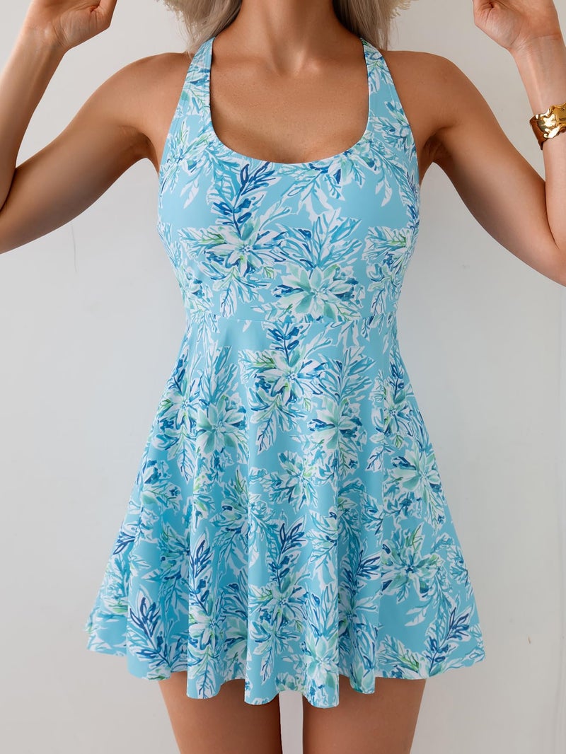 B2prity One Piece Swimdress Swimsuits for Women Tummy Control Swim Dress Cute Modest Skirt Bathing Suit - Image 4