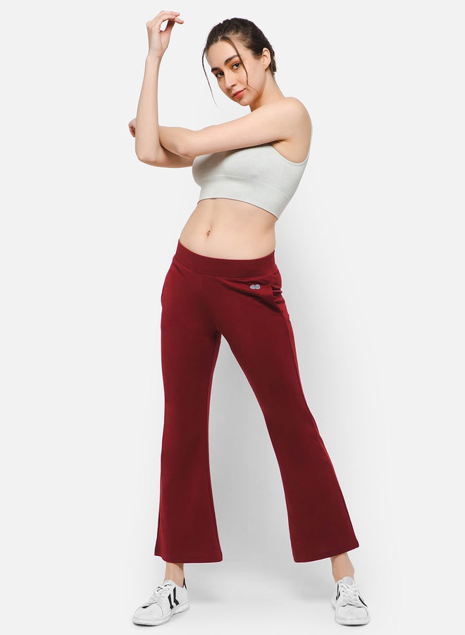 Clovia Comfort Fit Flared Yoga Pants with Side Pockets - Image 1